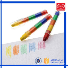 Promotional gift customized logo 5 colors stackable crayon pens